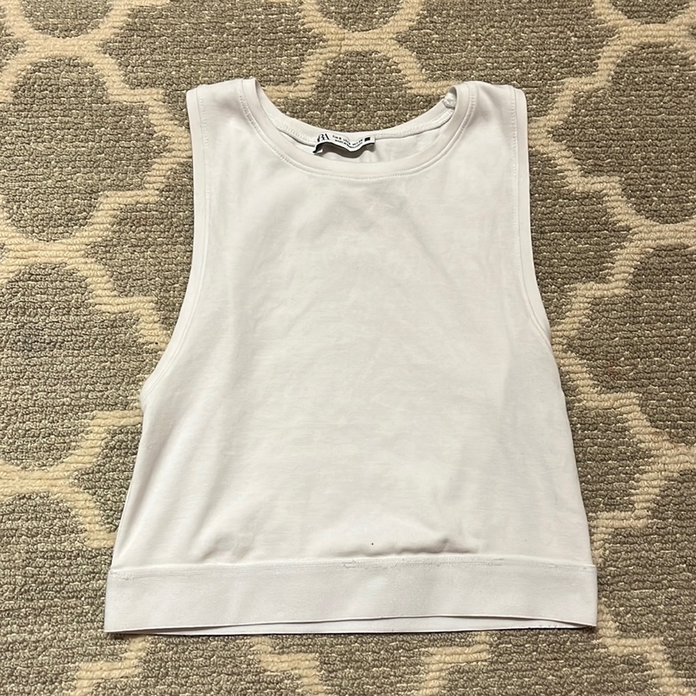 Zara white crop top